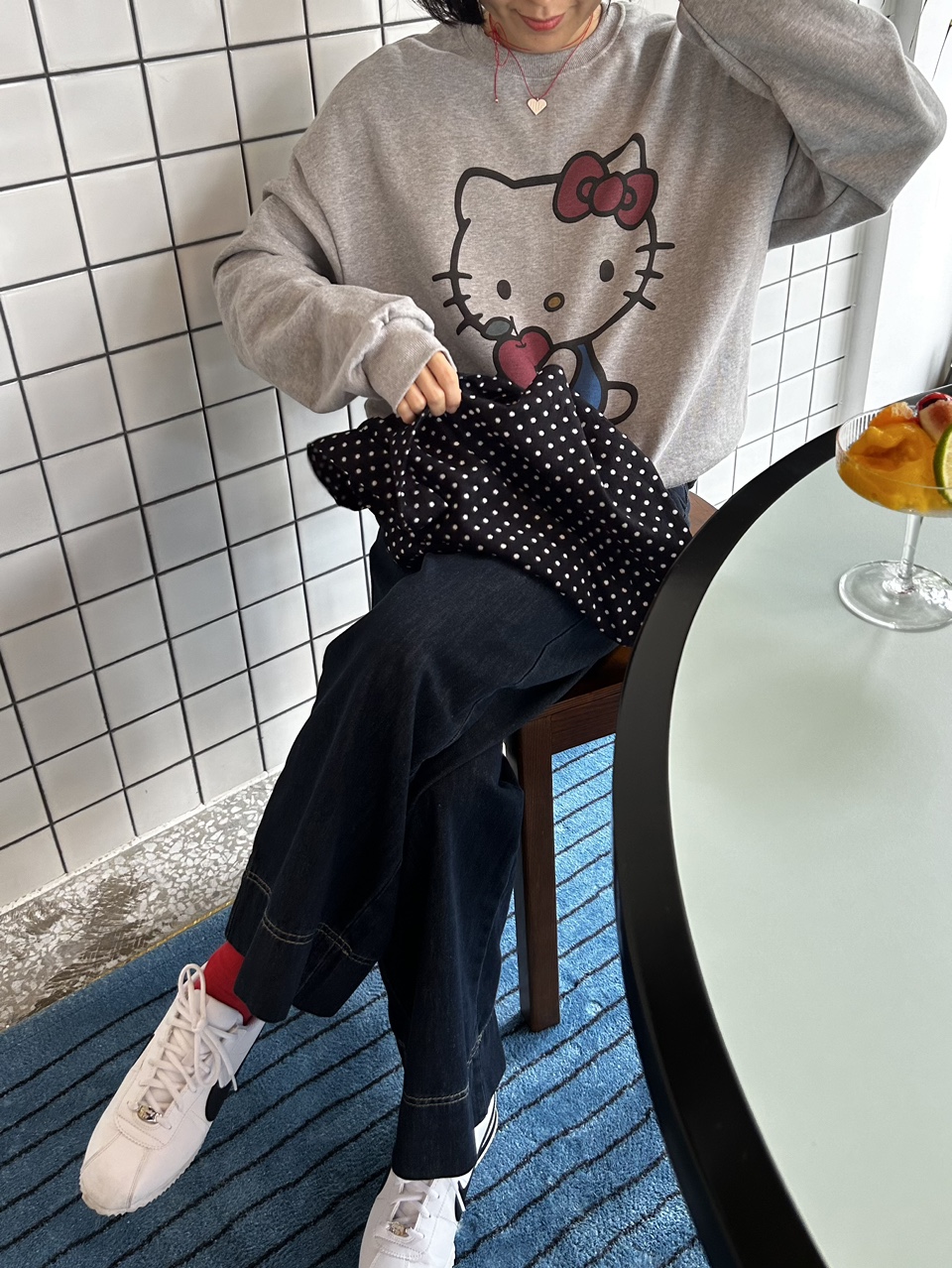 코듀로이 도트 에코백 상세 이미지 9