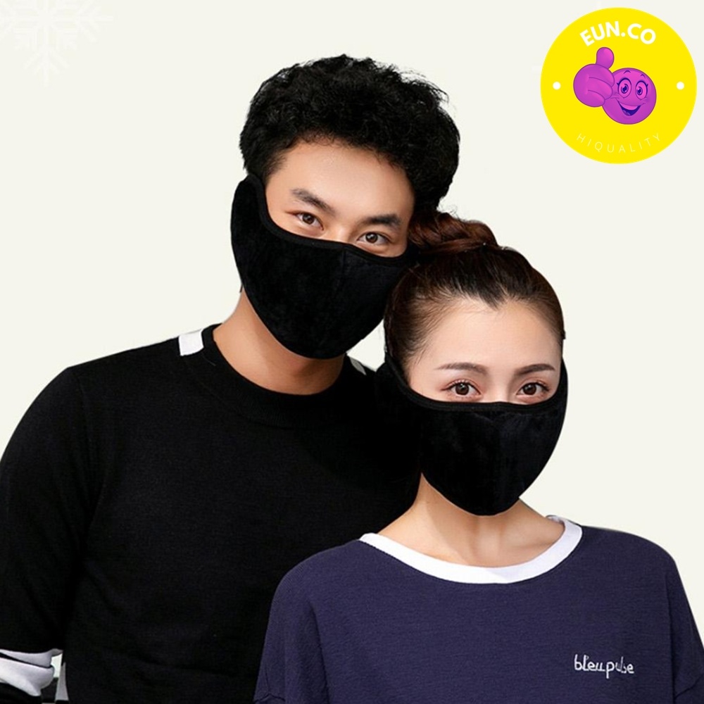 스키 안면 마스크 남녀공용 보온 하이킹용 기모 블랙 컬러 - 상품 이미지