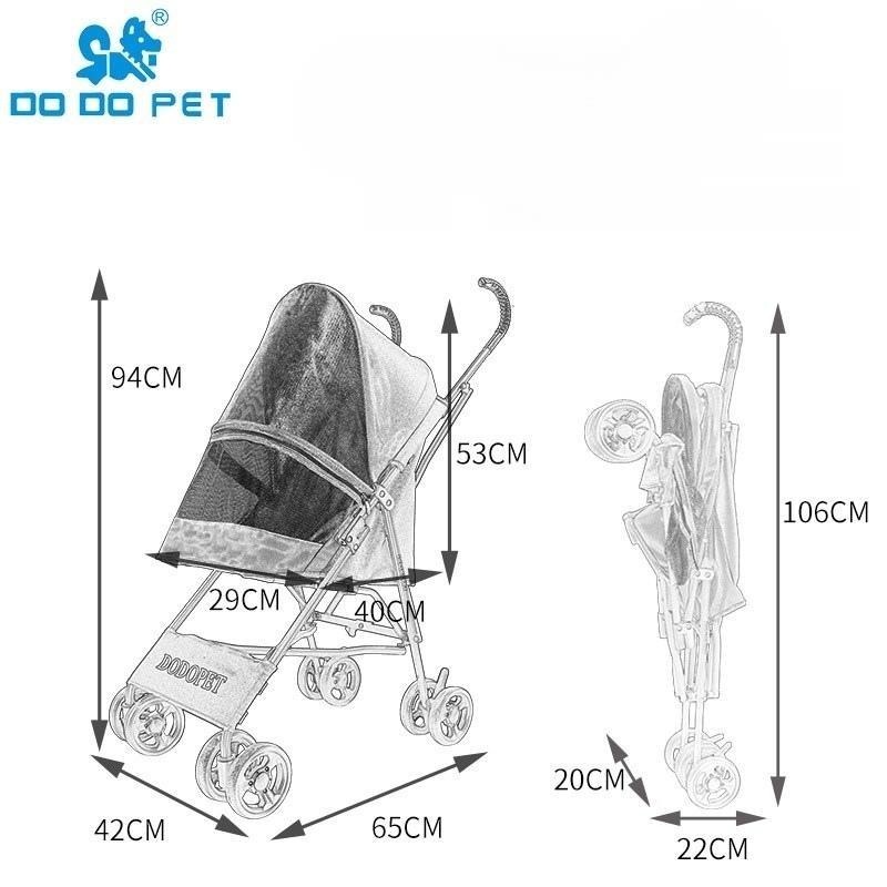 경량 미니개모차 접이식 카트 애견카트 휴대용 폴딩 펫유모차 소형견 - 상세 이미지 5