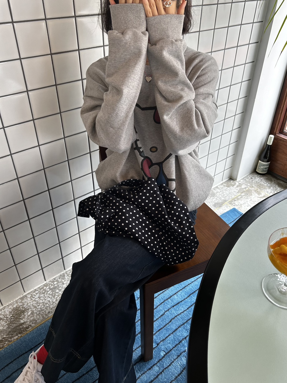 코듀로이 도트 에코백 상세 이미지 10