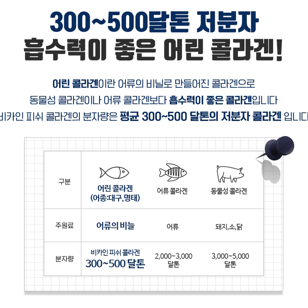 초저분자 피쉬콜라겐 트리 펩타이드 저분자 어린콜라겐 300달톤 모발 마시는 초분자 가루 - 상세 이미지 2