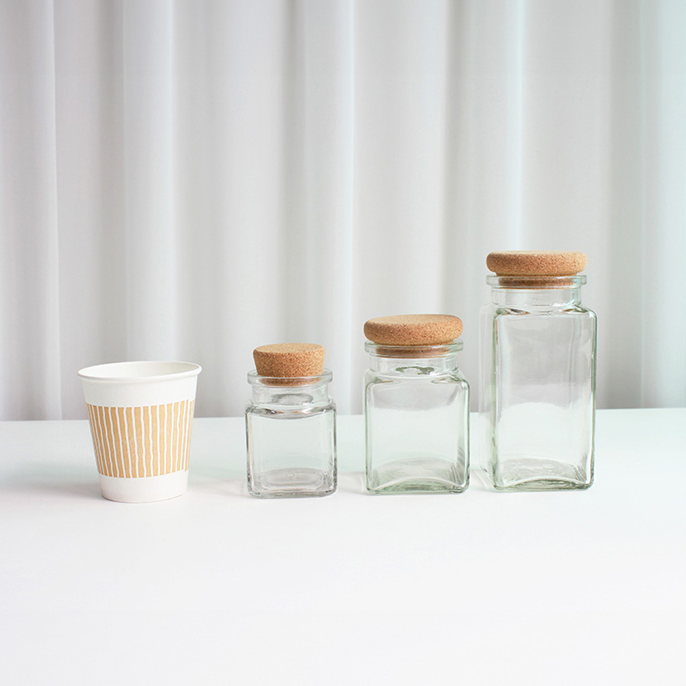 미니 코르크 마개 유리병 사각 100ml 작은 보관용기 공병 - 상세 이미지 5