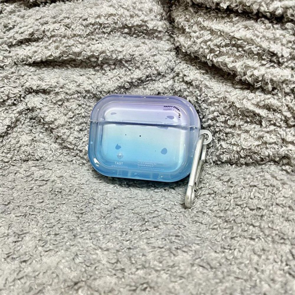 그라데이션 블루 퍼플 에어팟4 투명 케이스 로프 스트랩 Apple Airpods pro/pro2 세대 반투명  청보라색 그라데이션  +  팔찌 - 상세 이미지 4