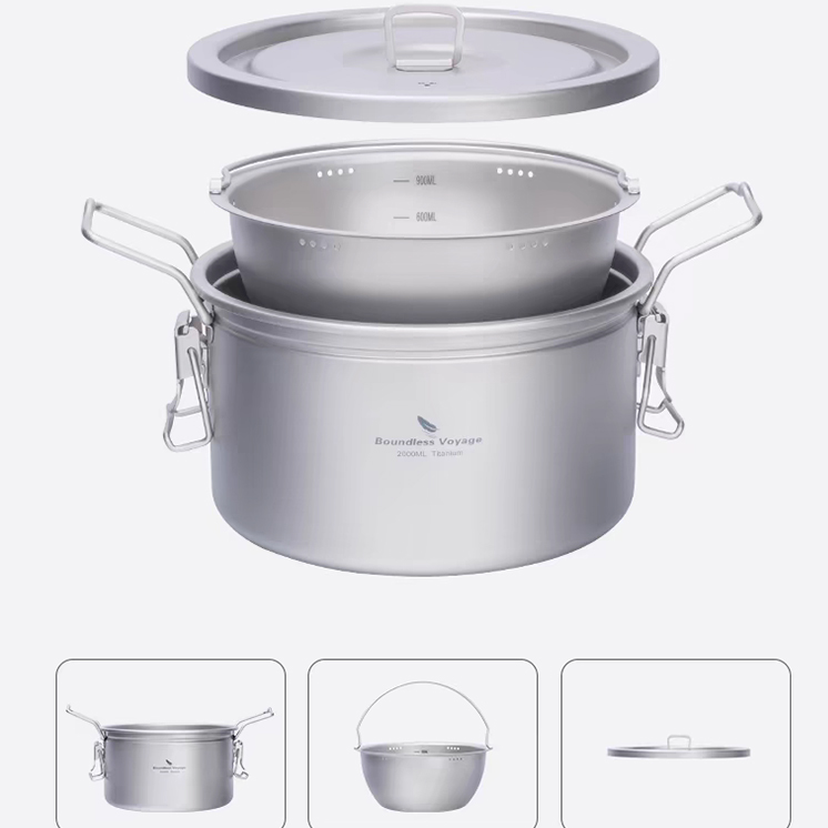 티타늄 저당밥솥 캠핑 백패킹 코펠 압력솥 찜기 친환경 초경량 이미지 7