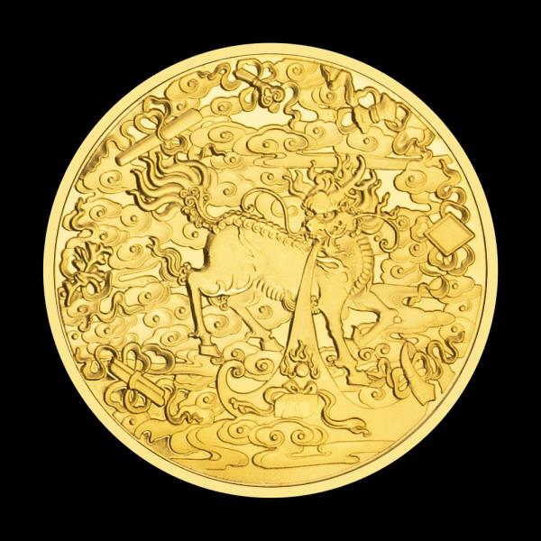 중국 드래곤 기념품 금도금 동전 전통 행운의 마스코트 유 카일린 기념 동전 소장용 동전 : 예뻐라최고