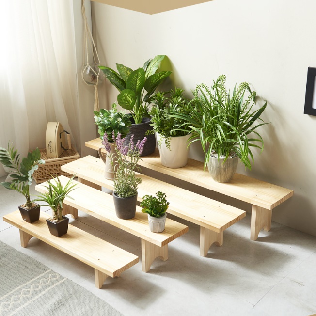 좁고 긴 테이블 원목 슬림 테이블 얇은 거실 화분 테이블