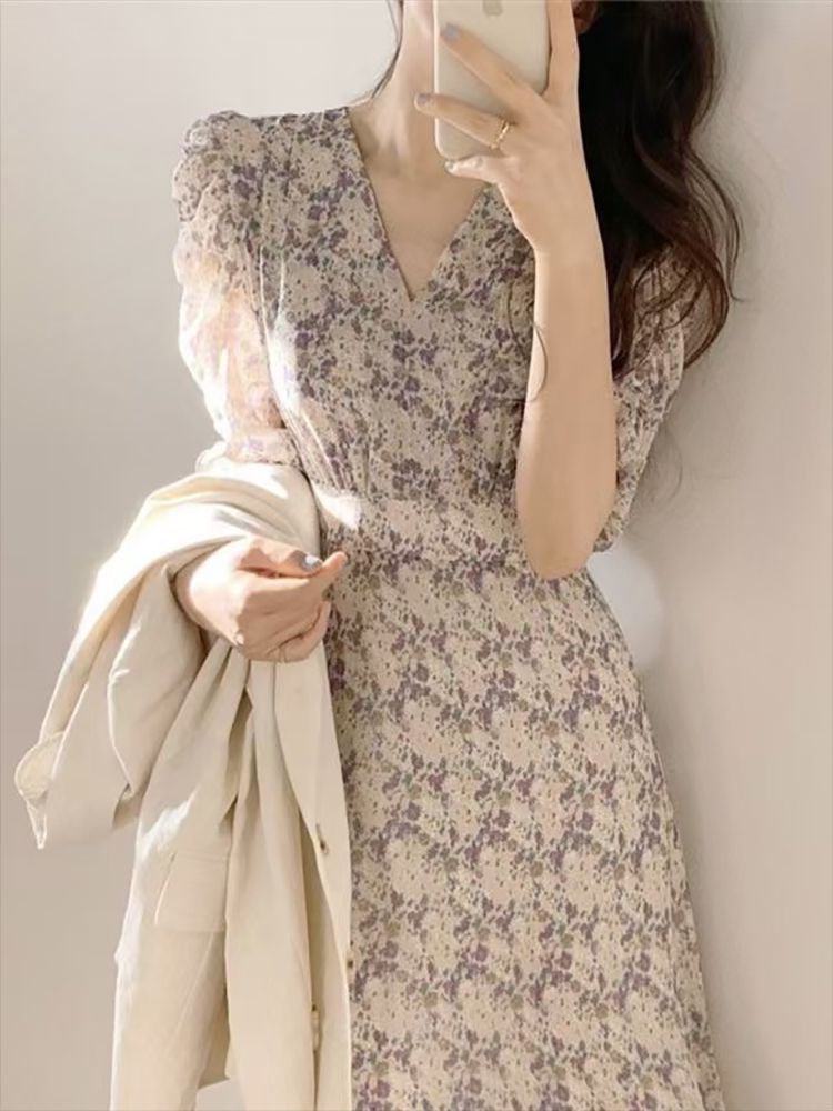 여름결혼식하객룩 상견례옷차림 원피스 꽃무늬 - 상세 이미지 2