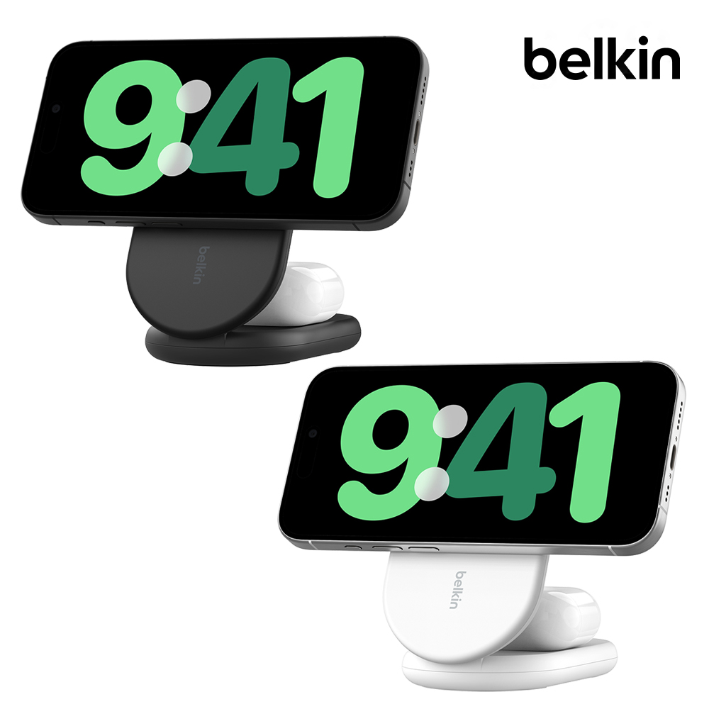 벨킨 Qi2 2in1 15W 마그네틱 폴더블 고속 무선 충전 스탠드 WIZ028 갤럭시 S26 아이폰17 호환 제품 이미지