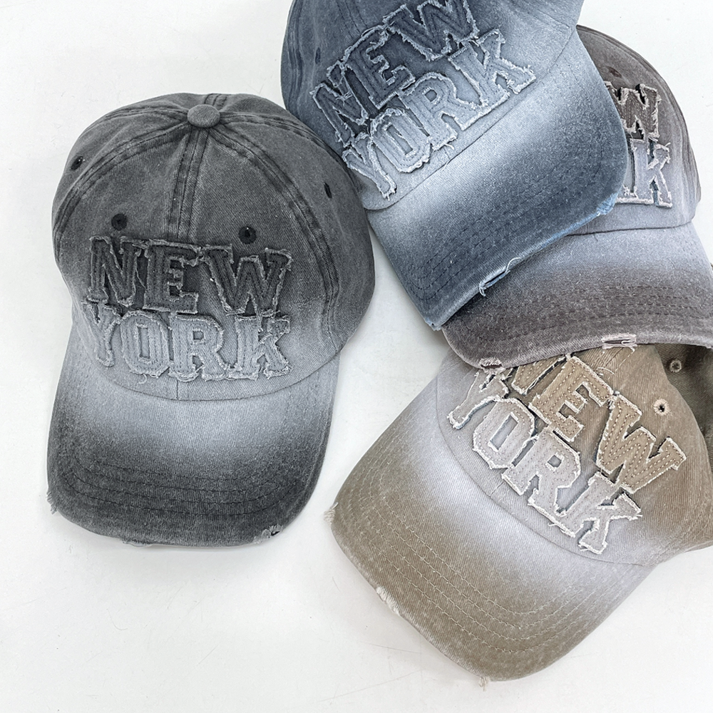 빅 워시드 뉴욕 빈티지 데미지 워싱 남자 여자 볼캡 모자