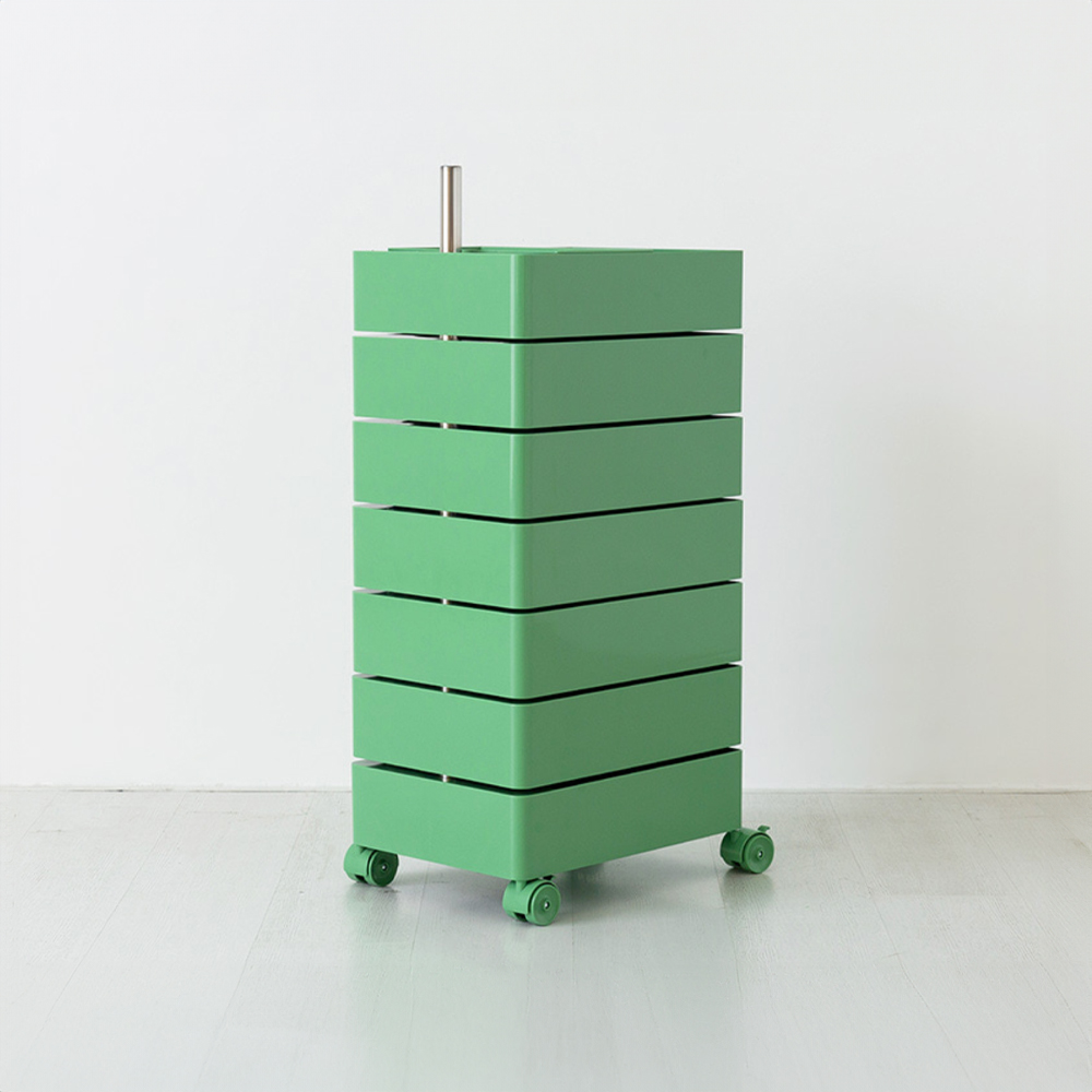 빙그리 회전서랍 트롤리 7단 리프그린 9527.7816