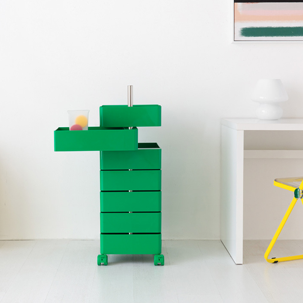 빙그리 회전서랍 트롤리 7단 클래식그린 5525.5518