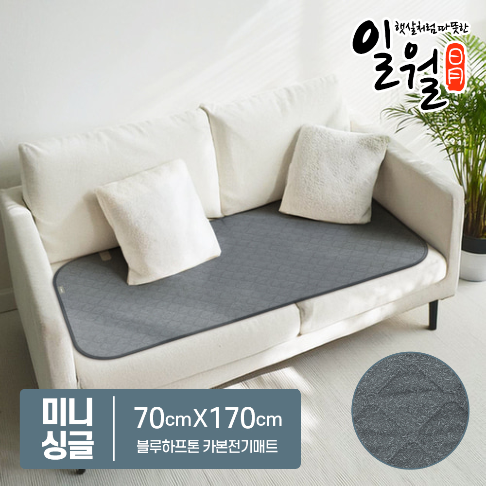 일월 카본매트 전자파없는 전기요 워셔블 블루하프톤 - 상품 이미지