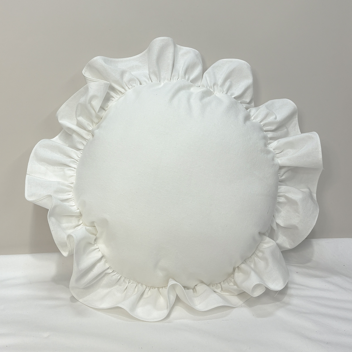 원형 프릴 쿠션 커버 미니 쇼파쿠션커버 (솜 별도) 엄마의주머니 천아트반제품