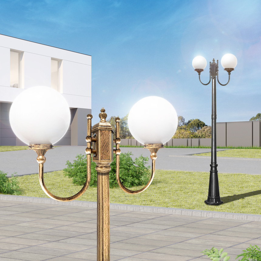 전기가로등 LED 야외조명 정원 마당 엔틱 가로등 PC글로브 조명등 꽃가지 1.4M 25호 - 상세 이미지 2