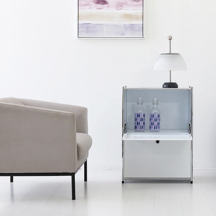 심플리 1x2 수납장 2문 BC608 600mmx400mmx850mm, 2단, 퓨어화이트 2950.8683 - 상세 이미지 3