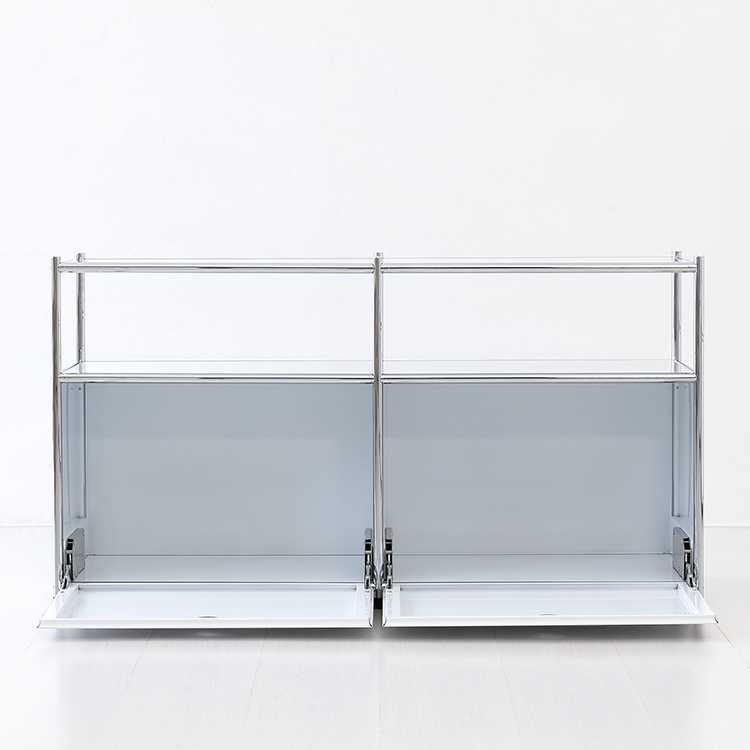 심플리 2x2 수납장 2문 BC607 1180mmx400mmx640mm, 2단, 퓨어화이트 7944.2141 - 상세 이미지 2