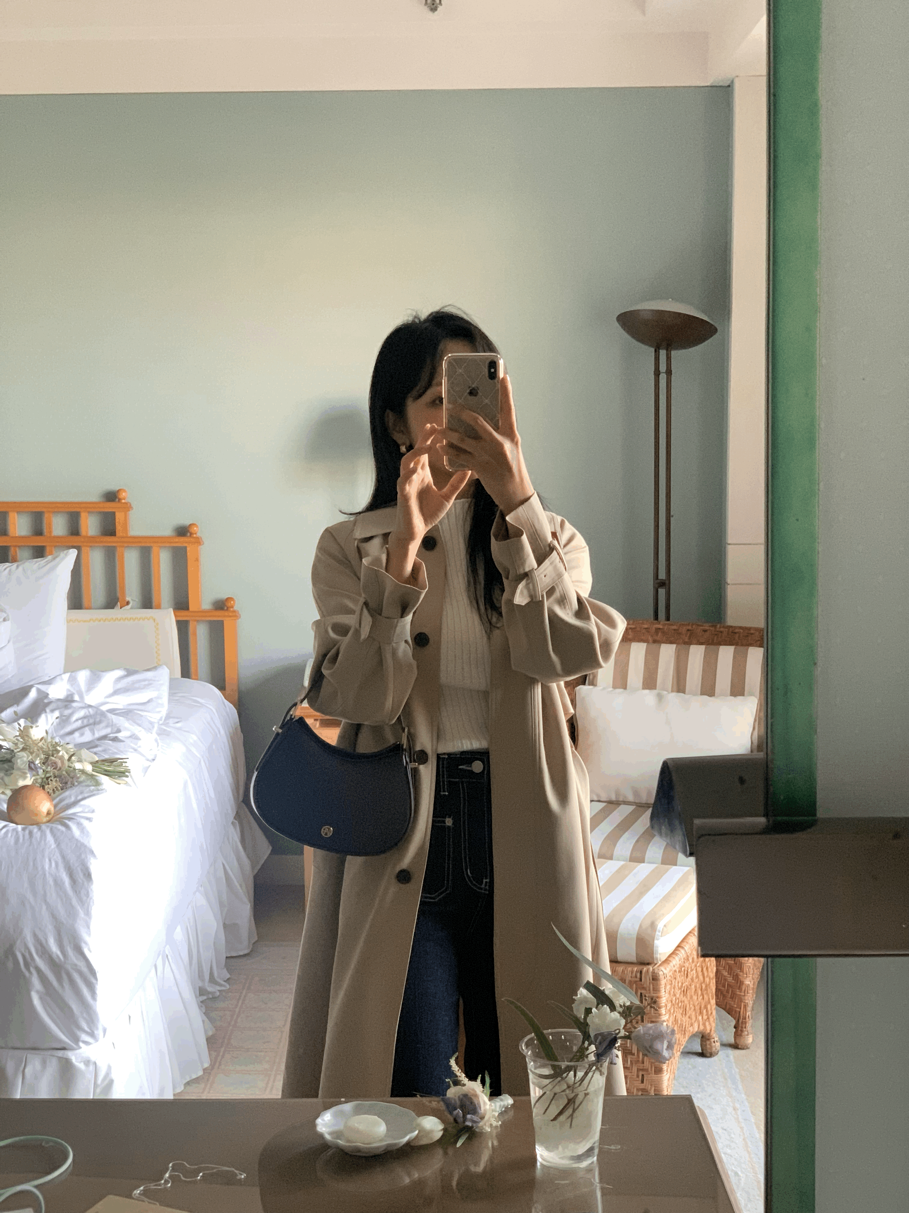 [Premium]🦋르베 카라 싱글 롱 트렌치코트 벨트 간절기아우터 바바리자켓 (2C) 상세 이미지 49