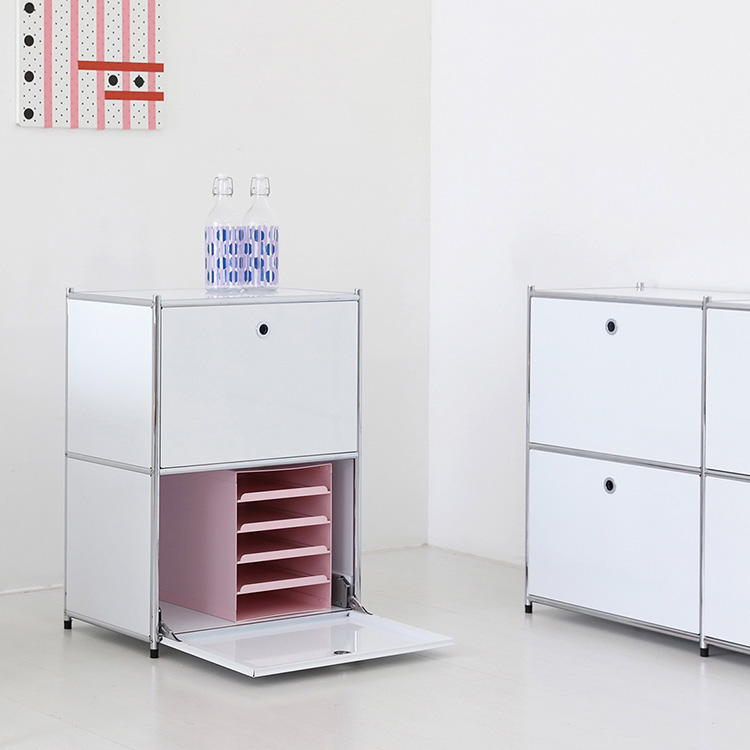 심플리 1x2 수납장 2문 BC608 600mmx400mmx850mm, 2단, 퓨어화이트 2950.8683 - 상세 이미지 5