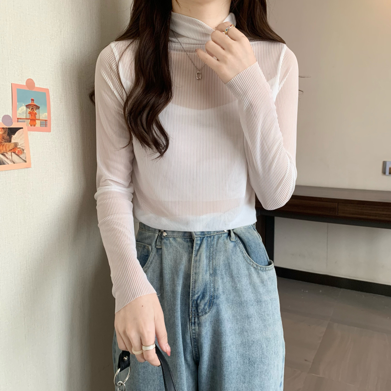 티셔츠 시스루목폴라 시스루폴라티 이너목티 - 상세 이미지 5