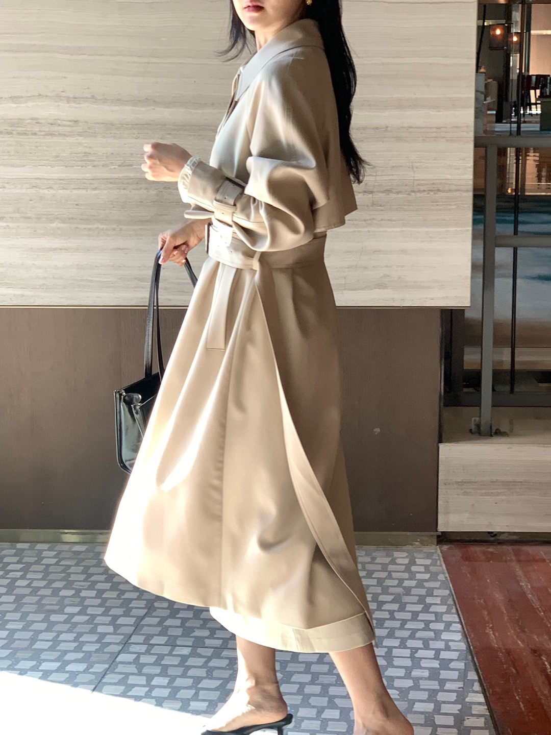 [Premium]🦋르베 카라 싱글 롱 트렌치코트 벨트 간절기아우터 바바리자켓 (2C) 상세 이미지 30