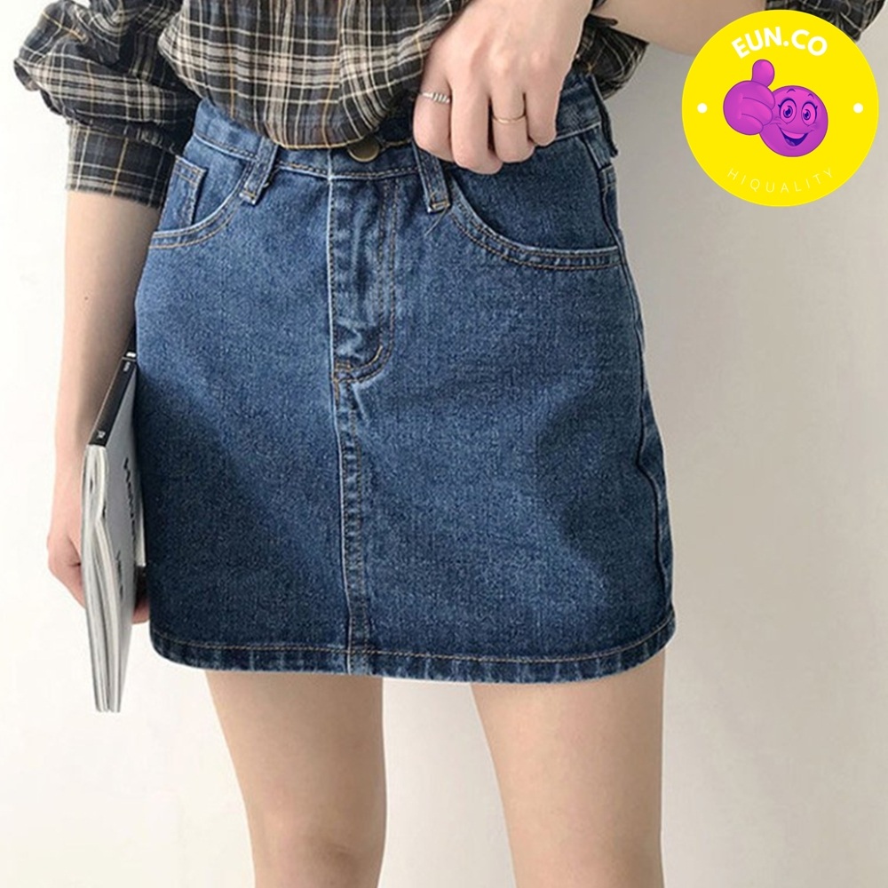 A라인 여성 생지 데님 치마 데일리 코디 여학생 의류 - 상품 이미지