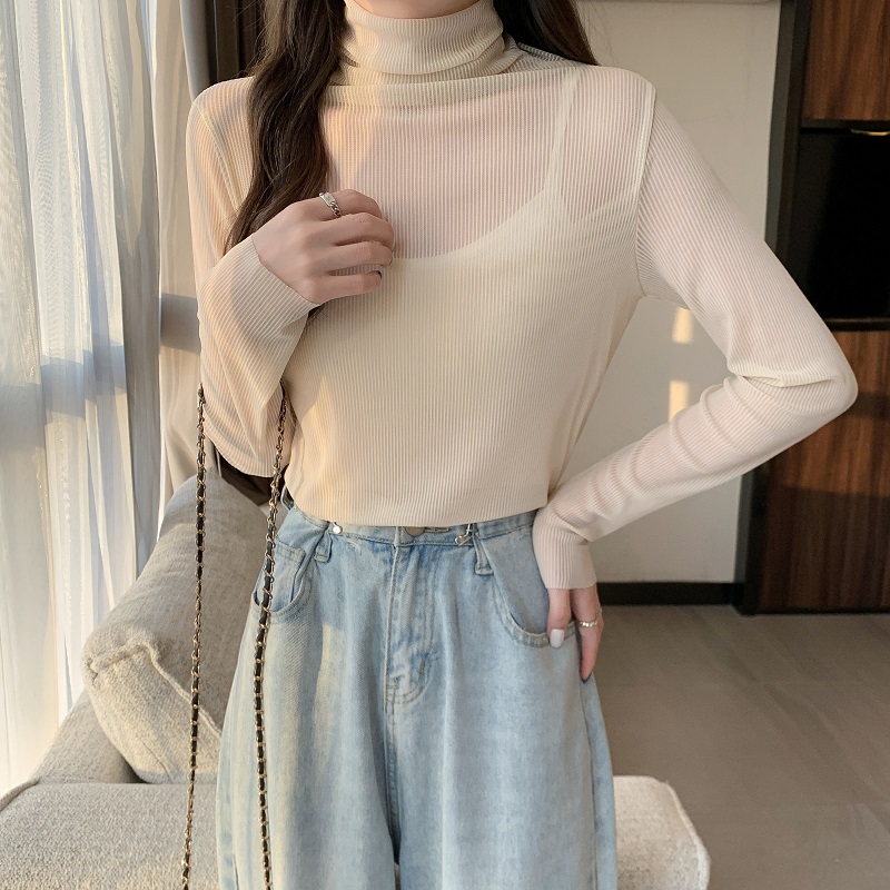 티셔츠 시스루목폴라 시스루폴라티 이너목티 - 상품 이미지