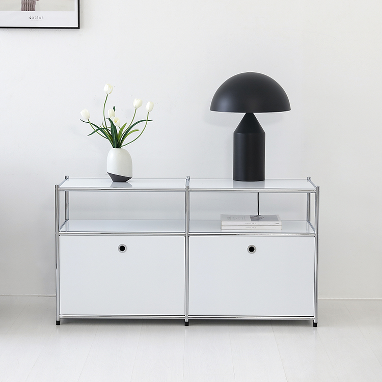 심플리 2x2 수납장 2문 BC607 1180mmx400mmx640mm, 2단, 퓨어화이트 7944.2141 - 상세 이미지 3