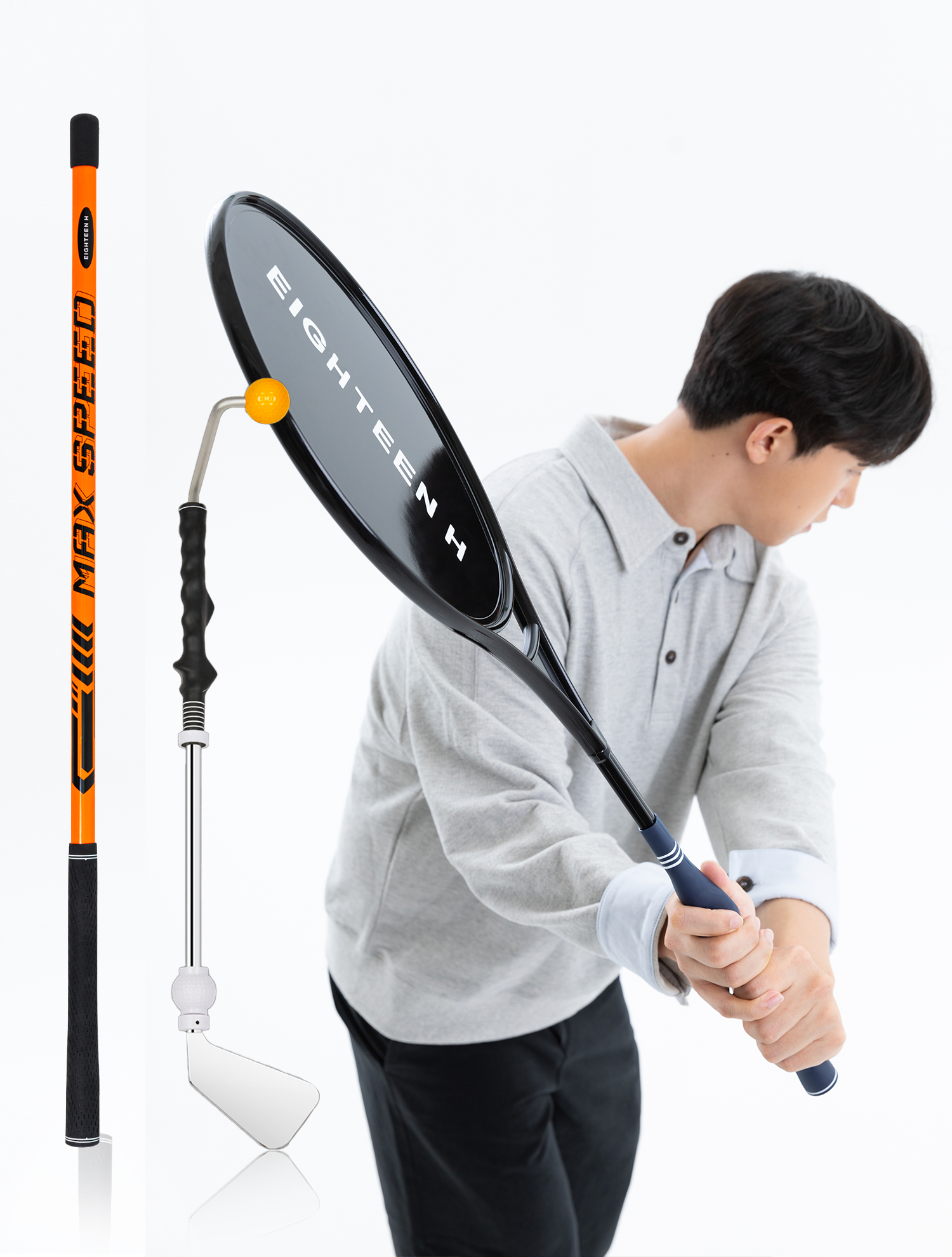 독학골퍼 패키지 (맥스스피드+프로임팩터+비거리라켓) | 허석프로 골프스윙연습기 에이틴에이치