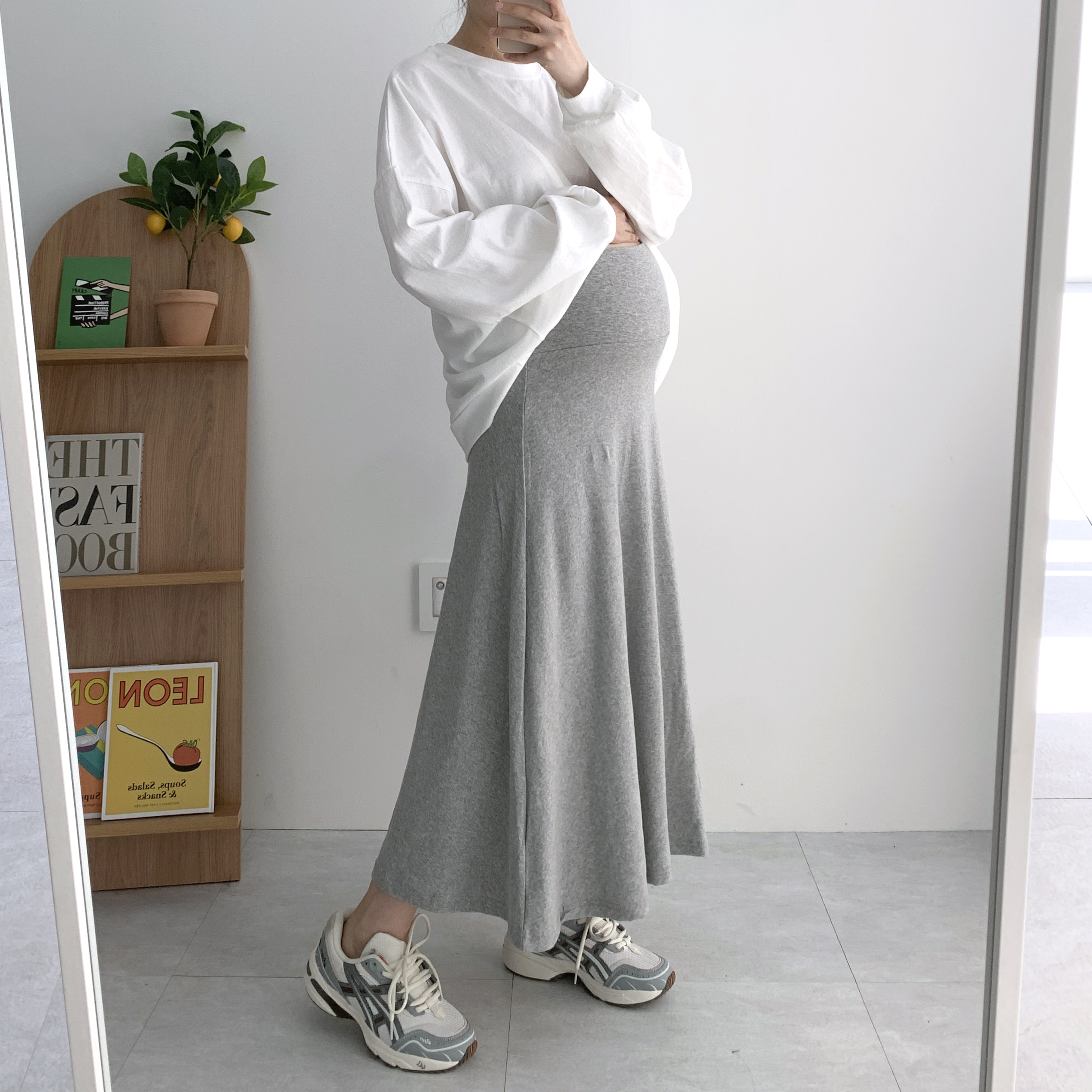 임산부치마 겨울 임산부기모스커트 플레어스커트 이미지 6