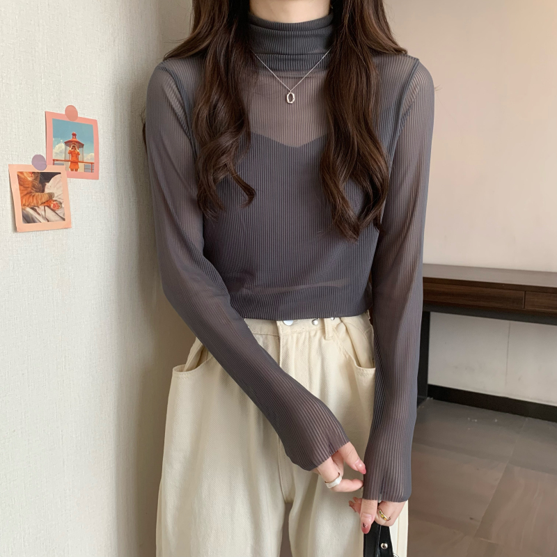 티셔츠 시스루목폴라 시스루폴라티 이너목티 - 상세 이미지 4