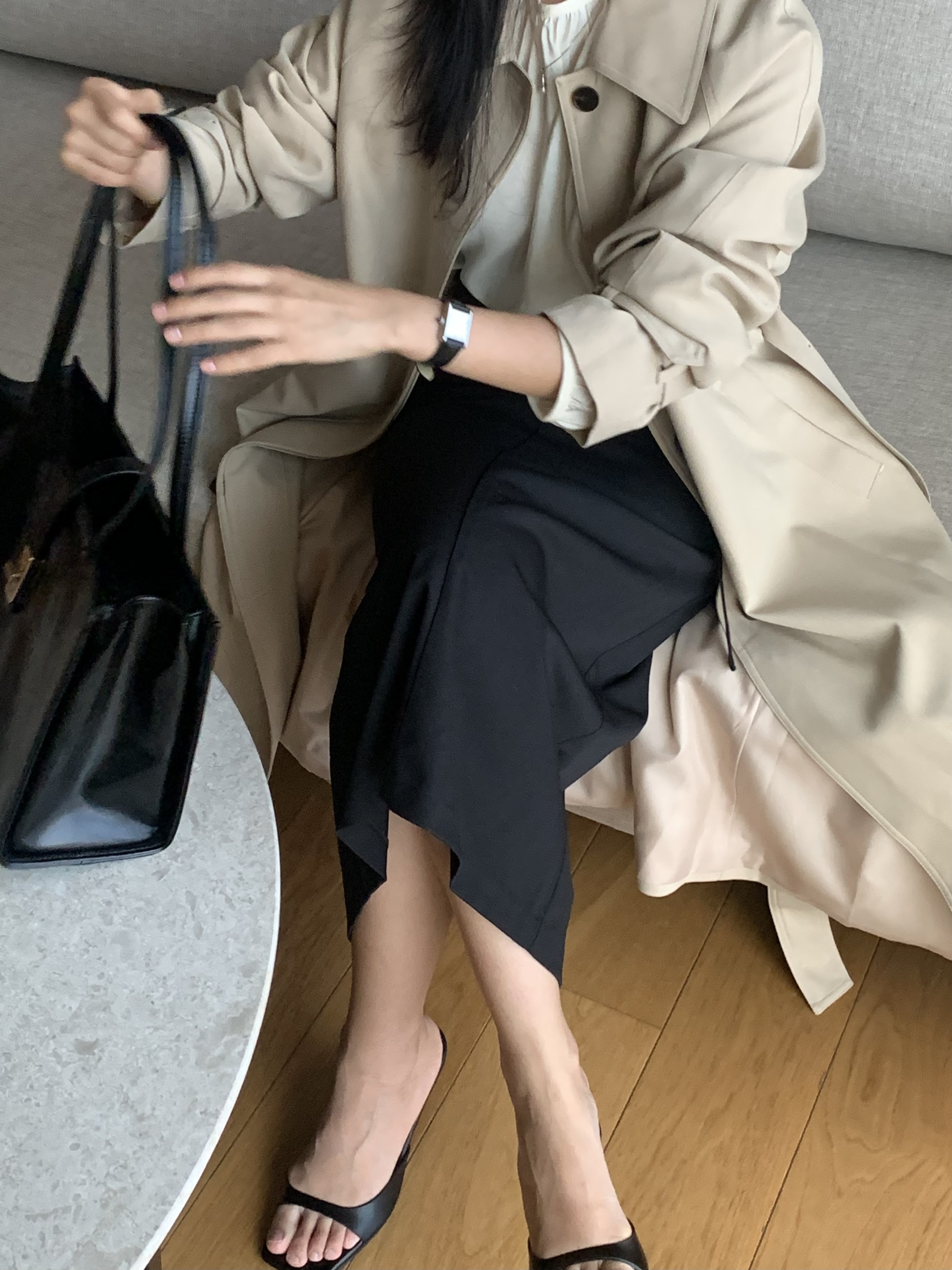 [Premium]🦋르베 카라 싱글 롱 트렌치코트 벨트 간절기아우터 바바리자켓 (2C) 상세 이미지 23