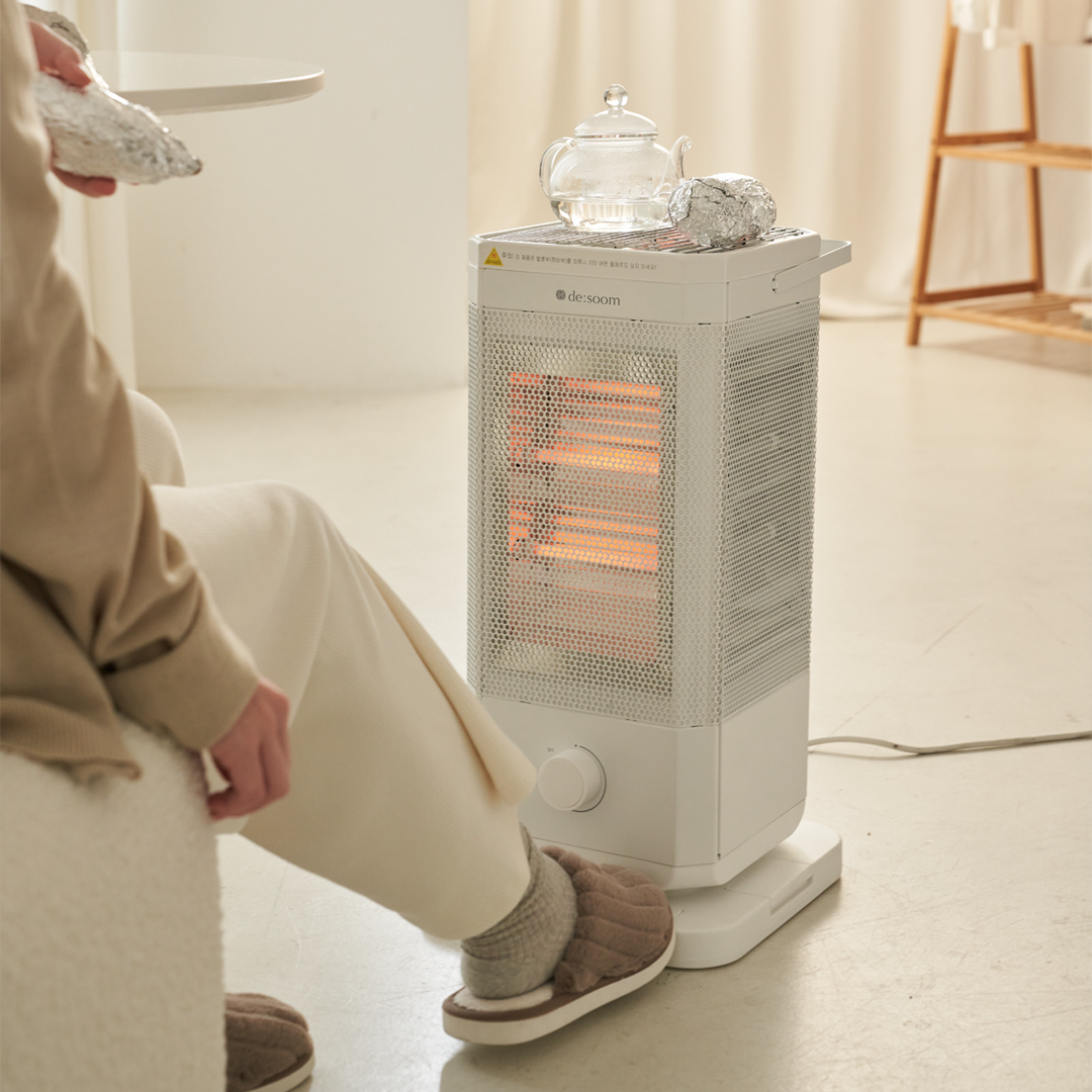 뜨숨 오방난로 가벼운 전기히터 난방기 스토브 업소용 가정용 사무실 무소음 발터치