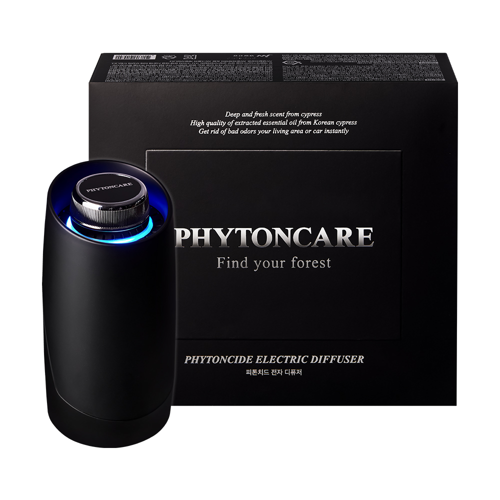 JW생활건강 피톤케어 블랙 피톤치드 차량용 방향제 본품세트(디바이스+리필 카트리지)