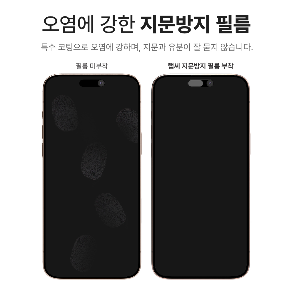 랩씨 사생활보호 풀커버 강화유리 지문방지 저반사 프라이버시 액정보호필름 아이폰16 프로, 2매입 이미지 6