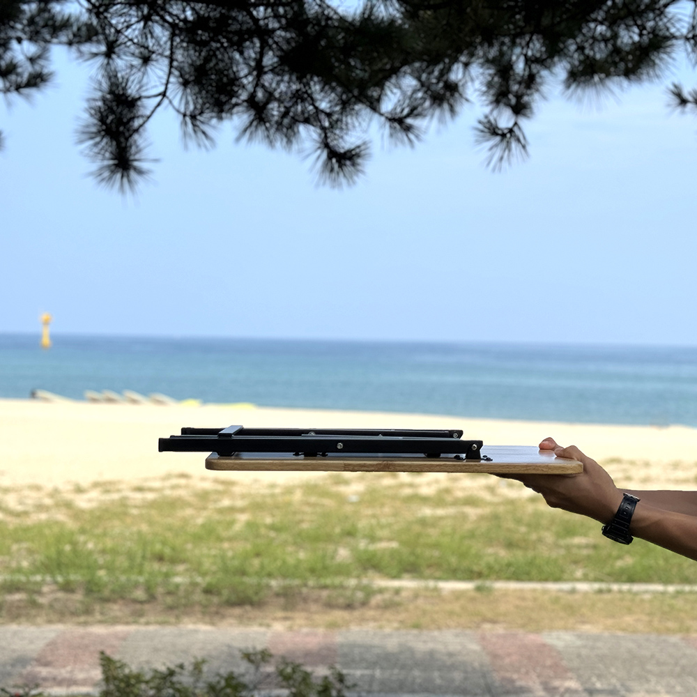 [캠핑덕] 원액션 뱀부 러버우드 캠핑 테이블 접이식 사이드 캠핑테이블+랜턴걸이 이미지 7