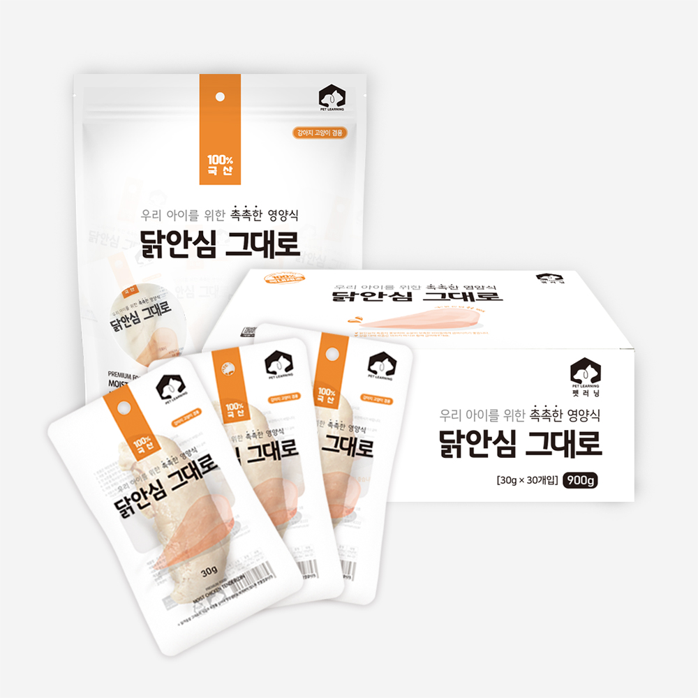 펫러닝 국내산 고단백 강아지간식 강아지닭가슴살 대용량 개별포장 닭안심, 30g, 30개