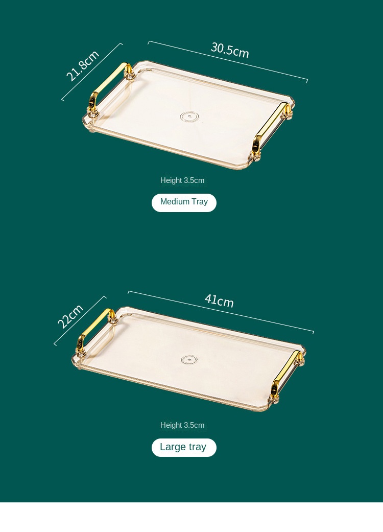 직사각형 트레이 가벼운 고급 유럽 스타일 가정용 찻잔 물컵 차 접시 미용실 플라스틱 손잡이 : 브랜드뉴샵