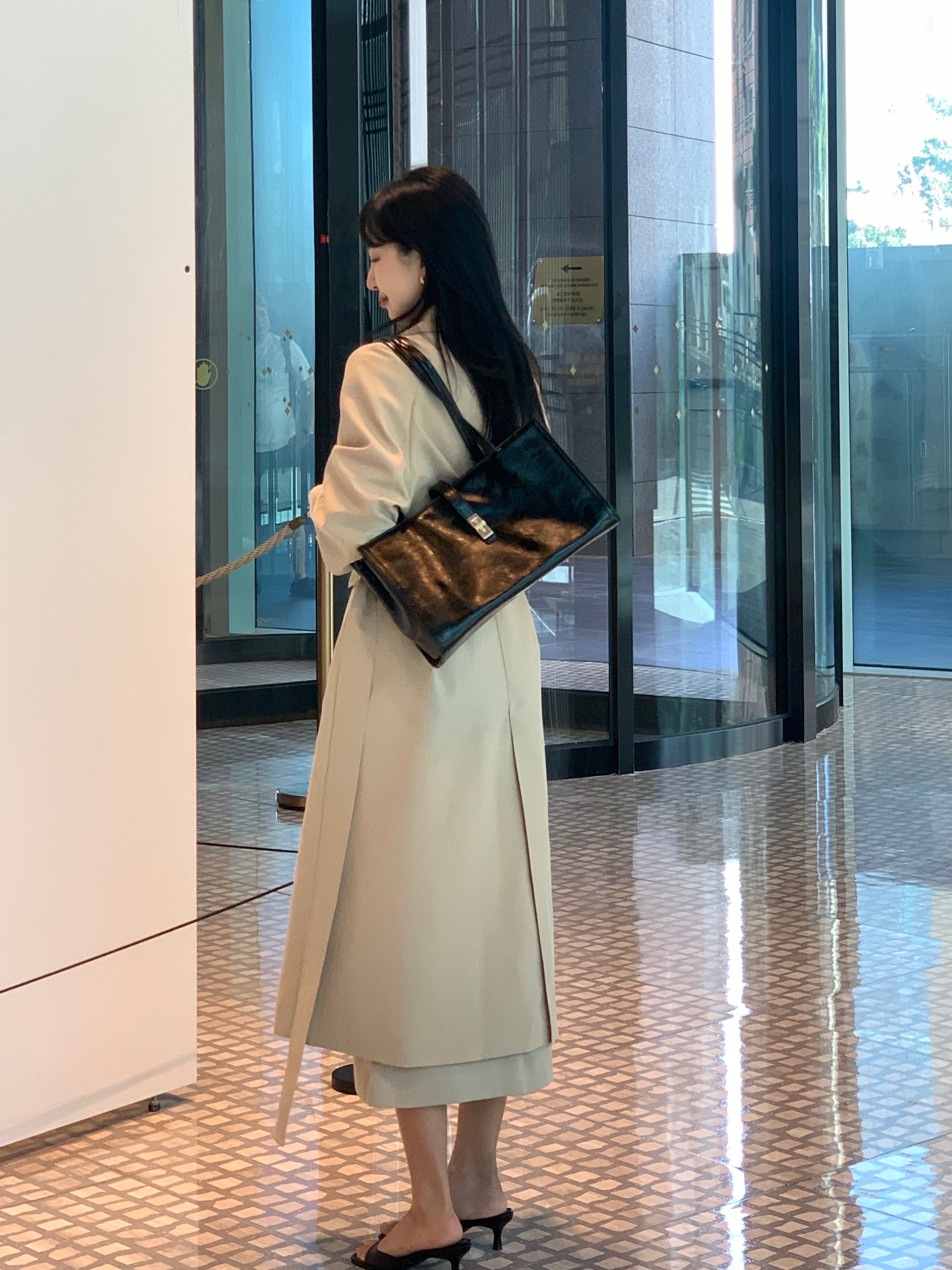 [Premium]🦋르베 카라 싱글 롱 트렌치코트 벨트 간절기아우터 바바리자켓 (2C) 상세 이미지 42