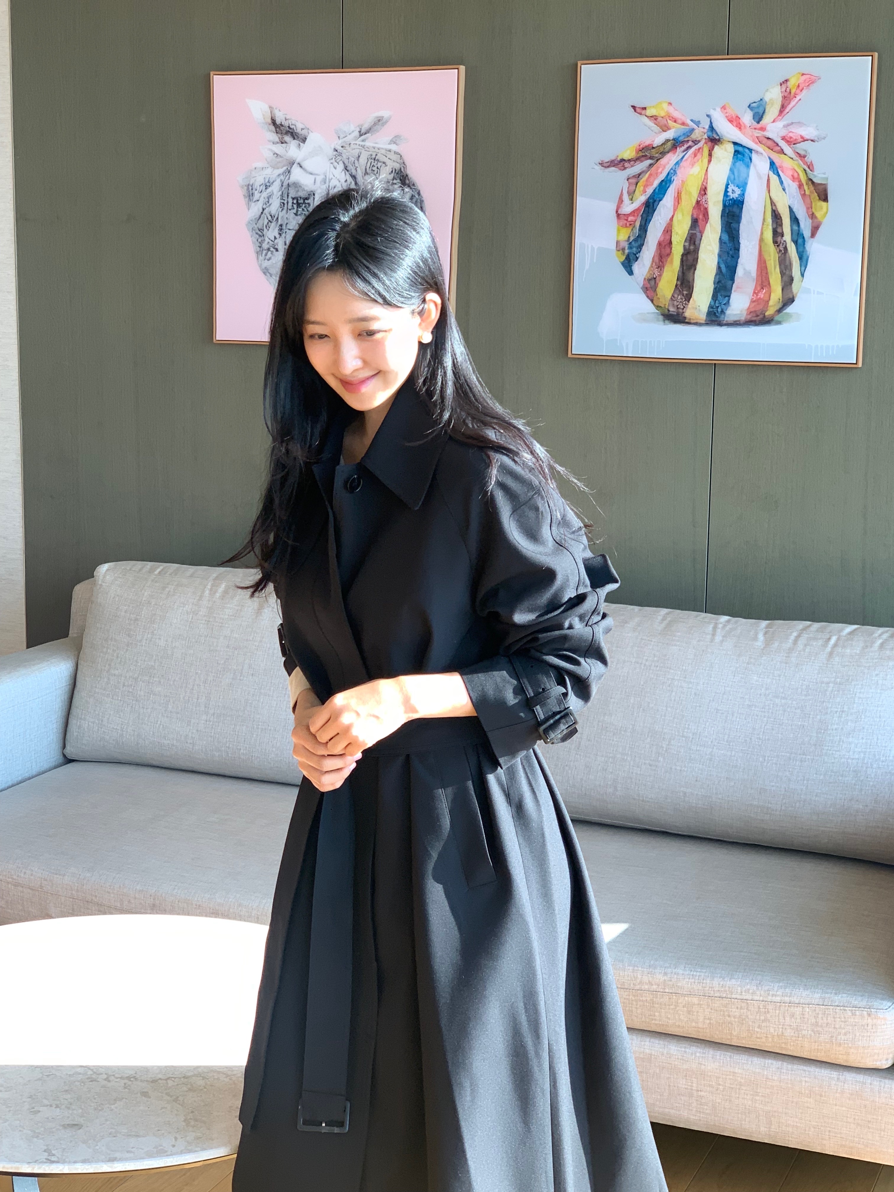 [Premium]🦋르베 카라 싱글 롱 트렌치코트 벨트 간절기아우터 바바리자켓 (2C) 상세 이미지 80