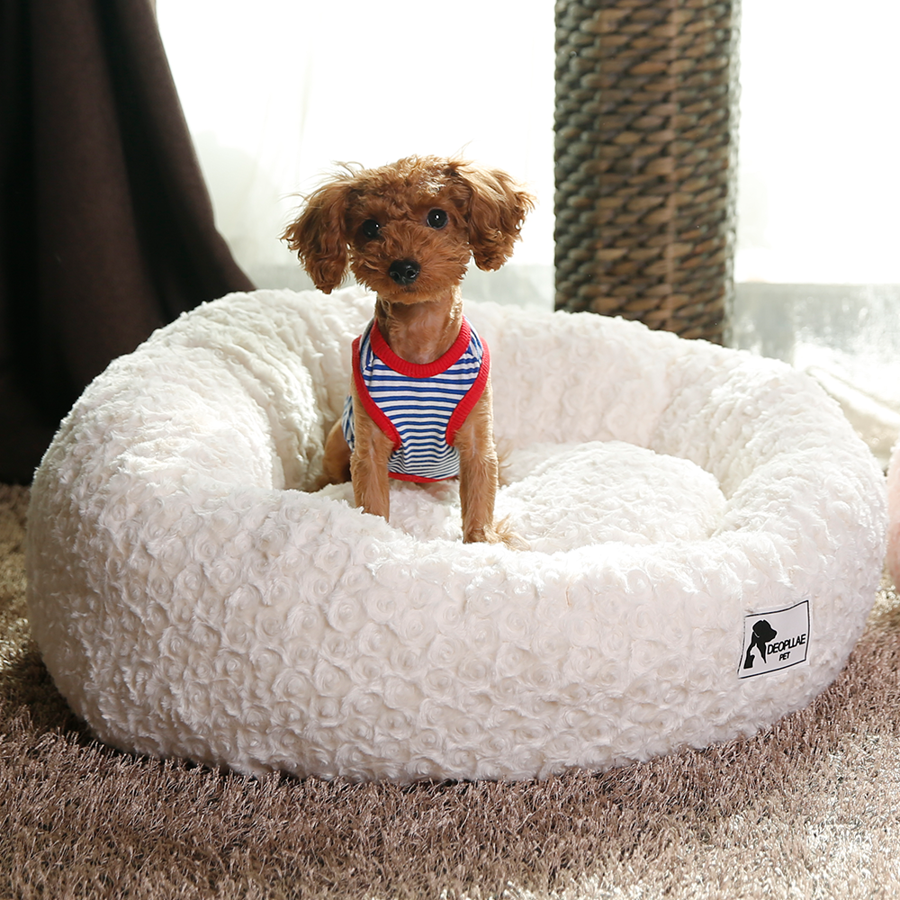 더플래 프리미엄 로즈 강아지방석 강아지집 침대
