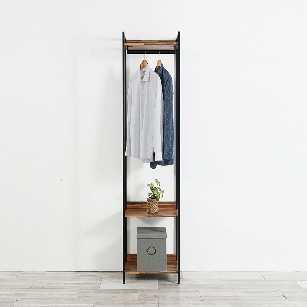 동서가구 디케로 철제 스틸 드레스룸 시스템 행거 400, 1단 행거형, 멀바우