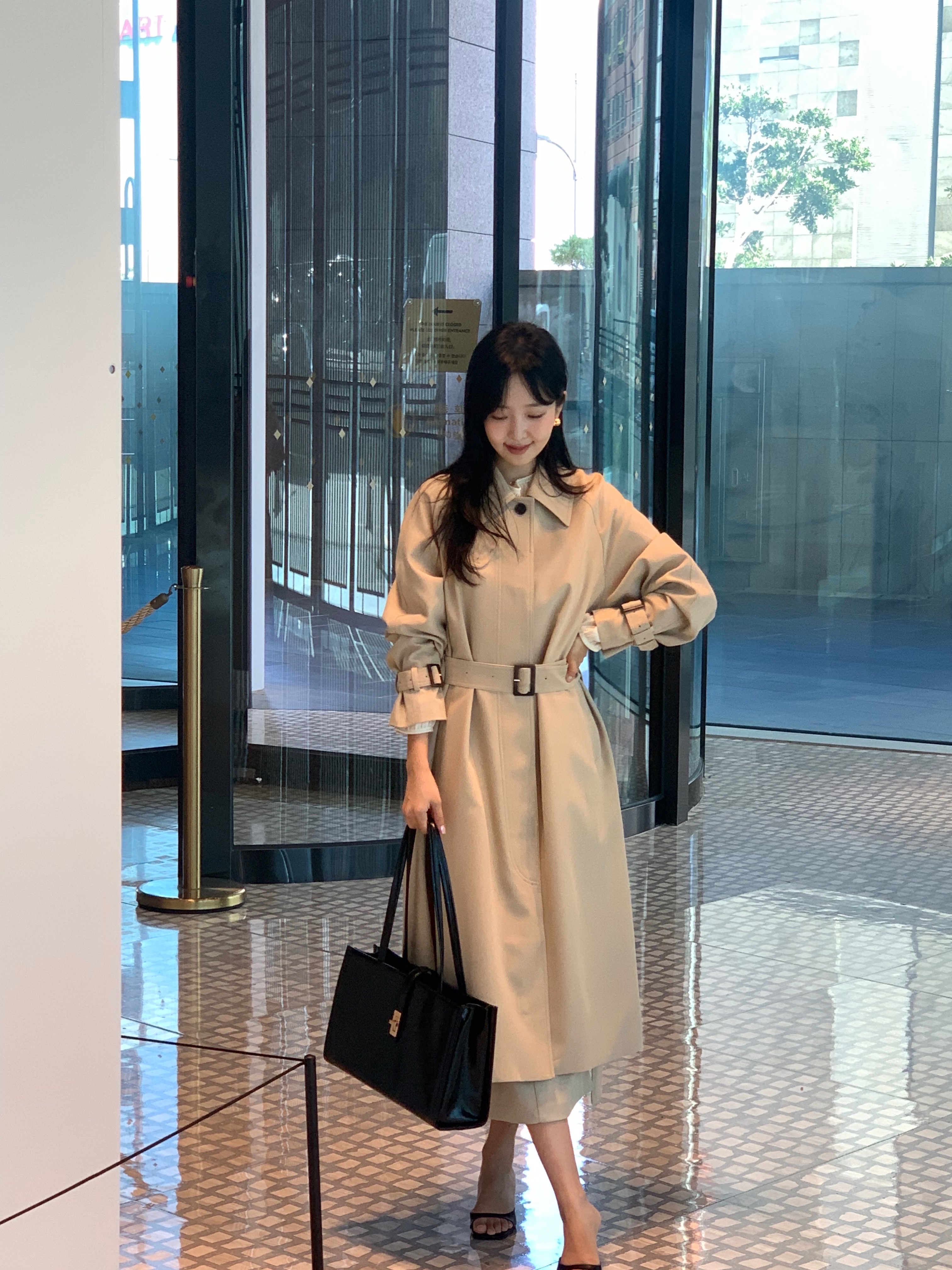 [Premium]🦋르베 카라 싱글 롱 트렌치코트 벨트 간절기아우터 바바리자켓 (2C) 상세 이미지 40