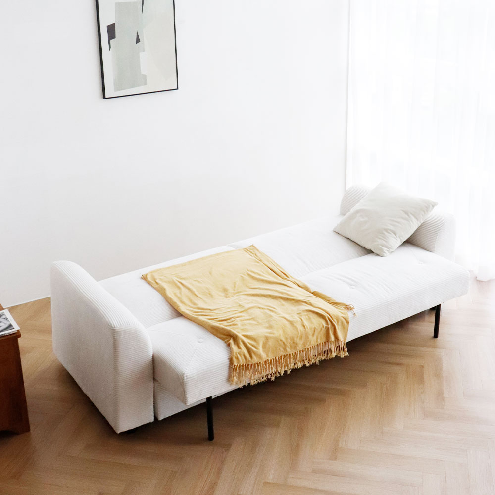 비알프렌드 포네 3인소파 각도조절 수납형 패브릭 소파베드 밍크골덴