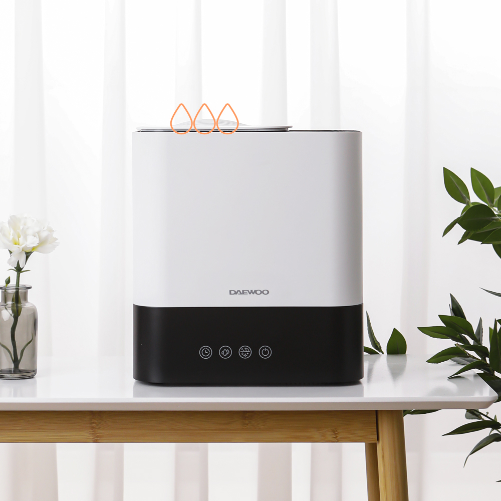 대우 5L 대용량 가열식 살균 가습기 자동세척 저소음 리모컨