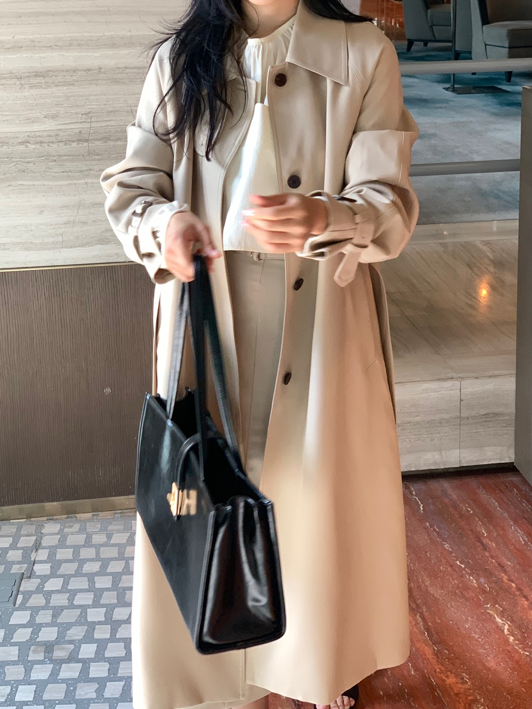 [Premium]🦋르베 카라 싱글 롱 트렌치코트 벨트 간절기아우터 바바리자켓 (2C) 상세 이미지 26