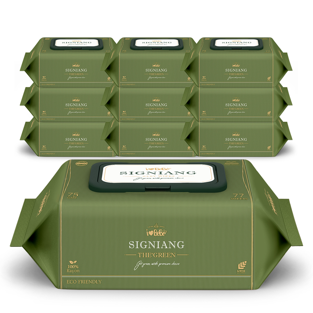 아이러브베베 시그니앙 더그린 75g 엠보 생분해원단 77매, 10개