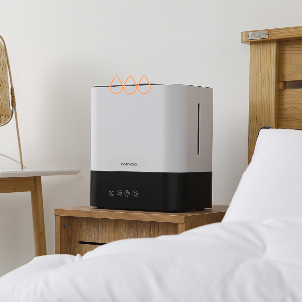 대우 5L 대용량 가열식 살균 가습기 자동세척 저소음 리모컨