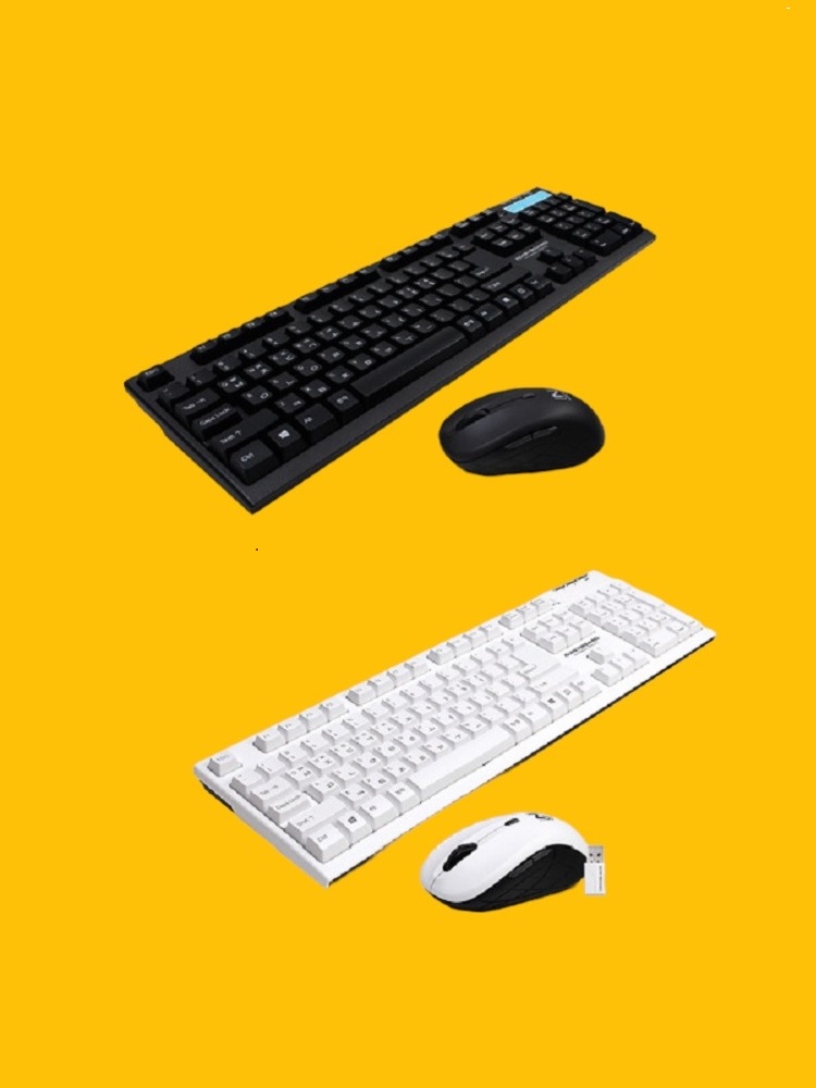 스카이디지탈 엔키보드 W570 저소음 사무용 무선 키보드 마우스 세트 화이트 (키스킨 포함)