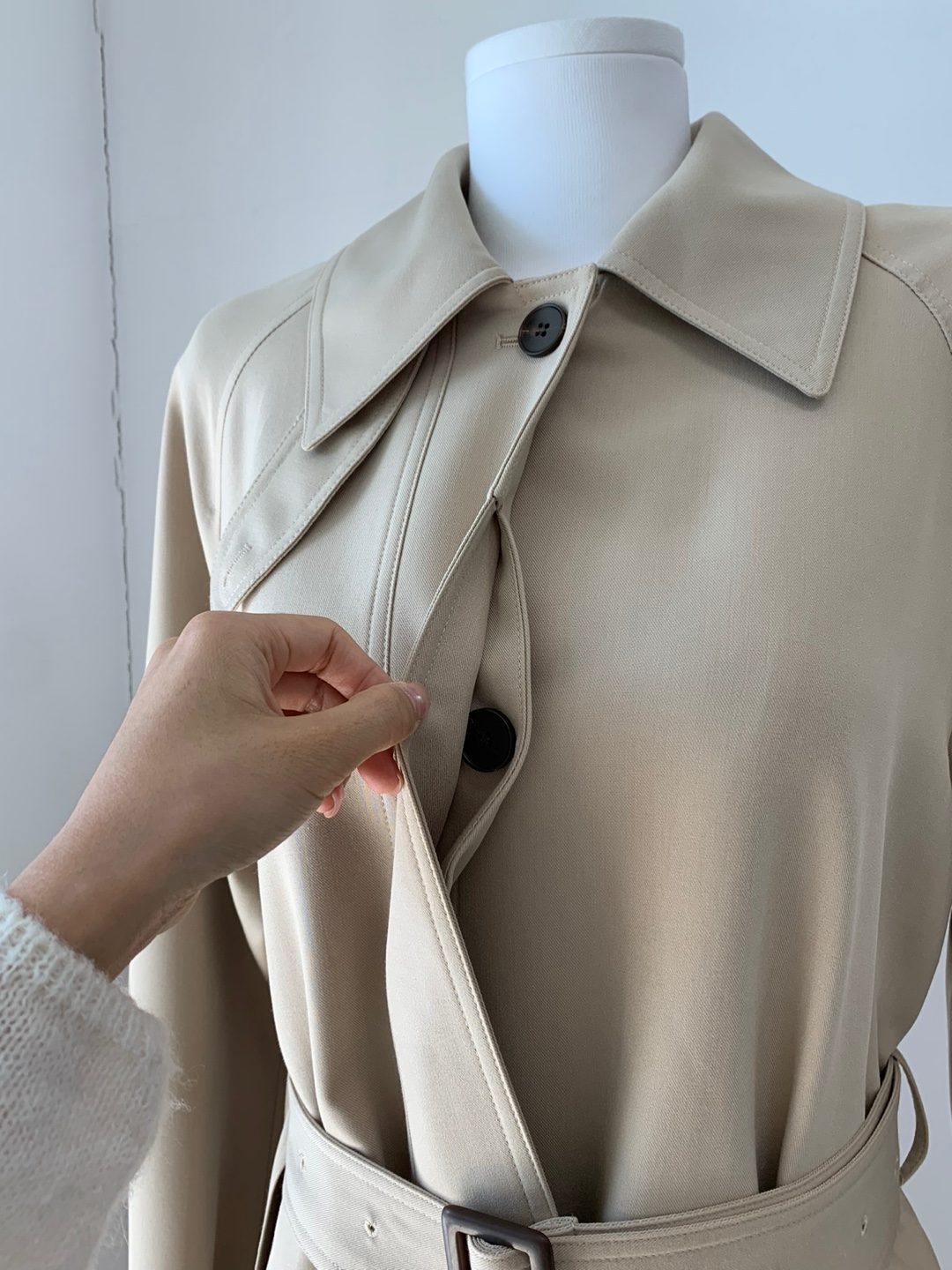 [Premium]🦋르베 카라 싱글 롱 트렌치코트 벨트 간절기아우터 바바리자켓 (2C) 상세 이미지 93