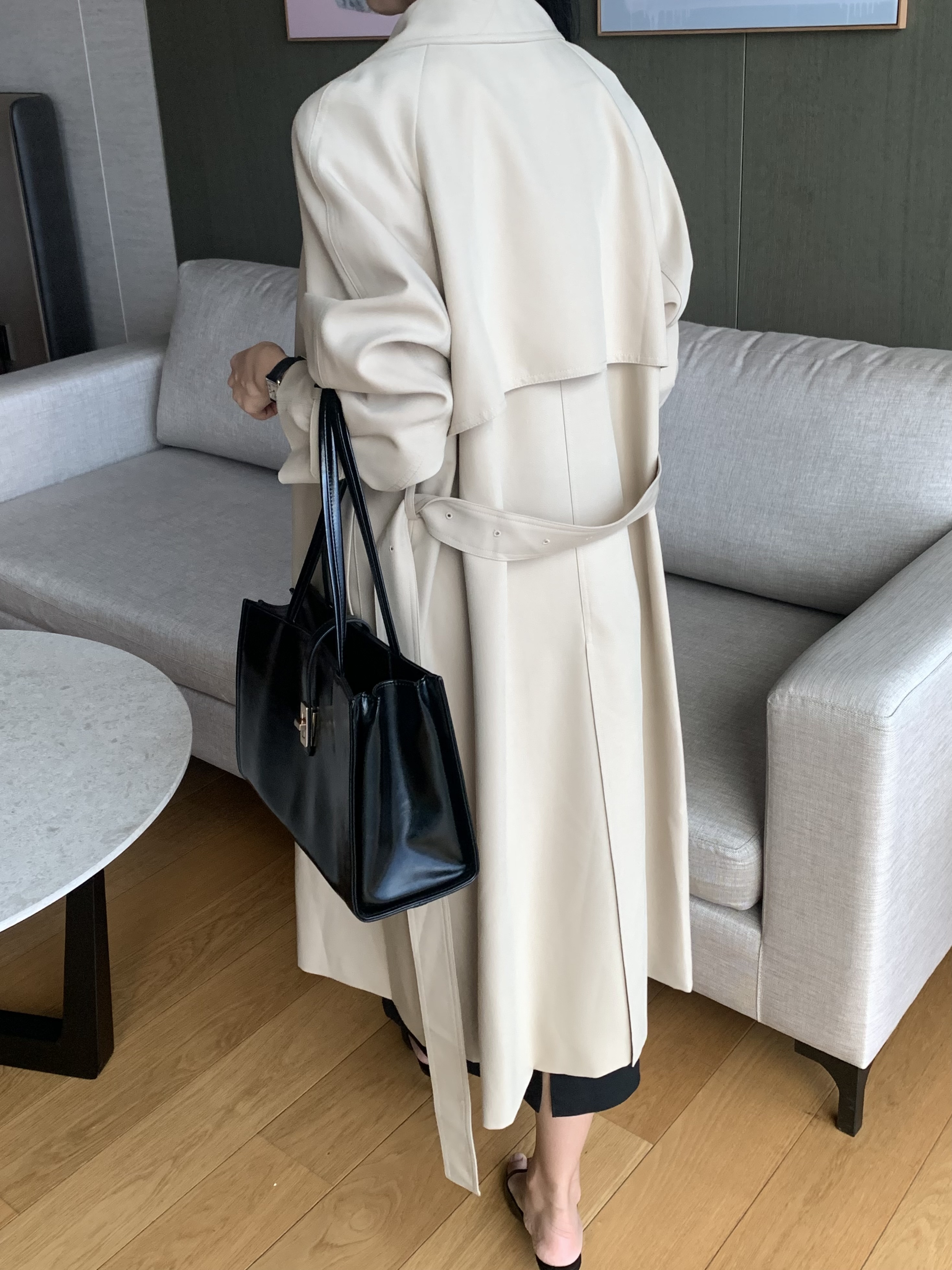 [Premium]🦋르베 카라 싱글 롱 트렌치코트 벨트 간절기아우터 바바리자켓 (2C) 상세 이미지 19